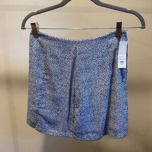 DitsyFlora Francesca's Blue Patterned Floral Mini Skirt with Slit